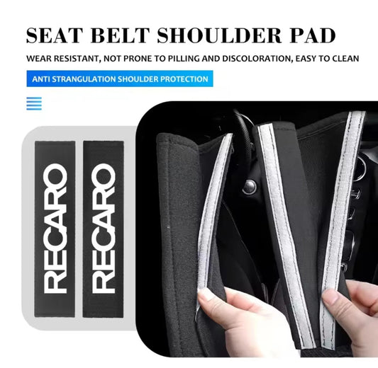 JDM RECARO BLACK THICK SEAT BELT DRIFT SHOULDER PAD RACE STREET CRUISE V8 TURBO