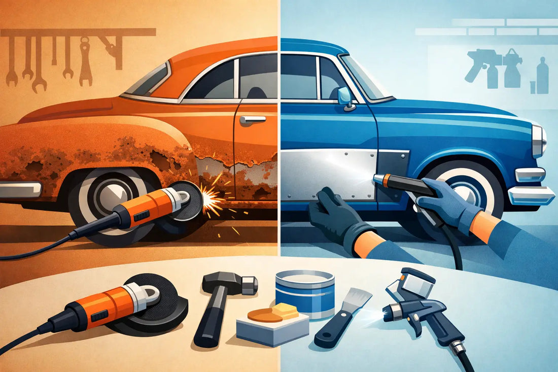 How to Repair Rusty Panels on a Classic Car