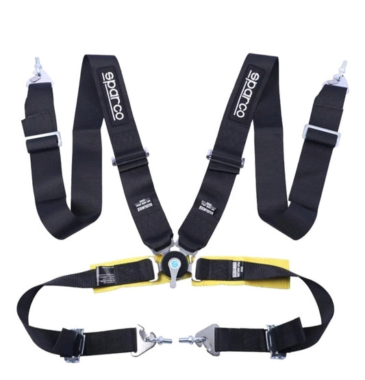 SPARCO Racing 4 Point 3" Seat Belt Quick Release Seatbelt Snap-On Harness BLACK