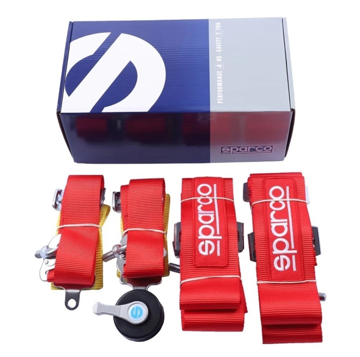 SPARCO Racing 4 Point 3" Seat Belt Quick Release Seatbelt Snap-On Harness RED
