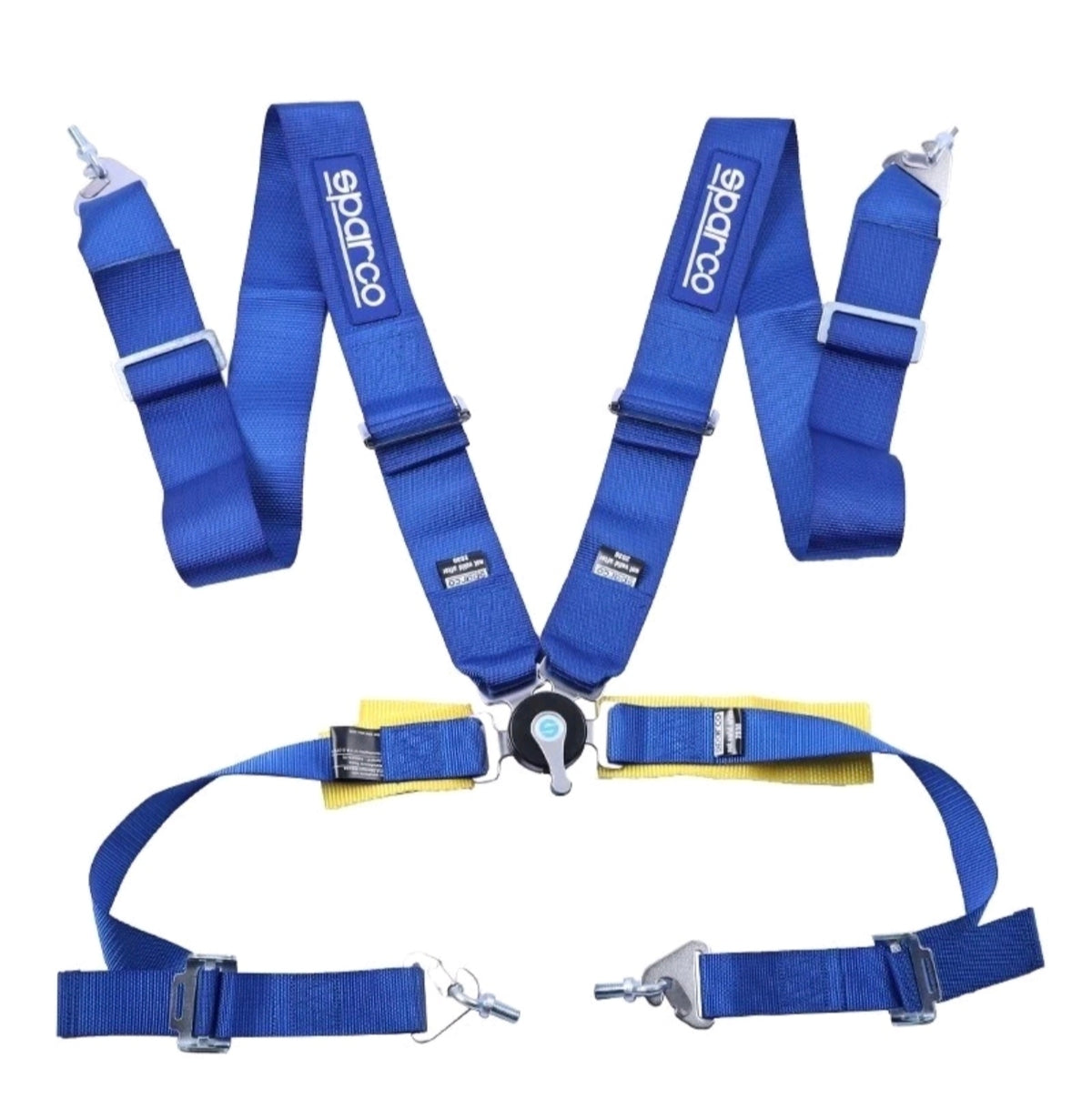 SPARCO Racing 4 Point 3" Seat Belt Quick Release Seatbelt Snap-On Harness BLUE